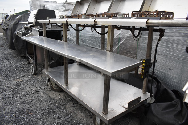 Metal Outdoor Propane Gas Powered 4 Burner Range on Commercial Casters. Comes w/ Cover. 79x23x42 - Image 11 of 12