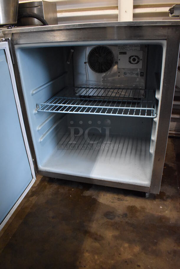 Delfield 406CA-DHL-DD1 Stainless Steel Commercial Single Door Undercounter Cooler on Commercial Casters. 115 Volts, 1 Phase. 27x28x32. Tested and Working! - Image 5 of 7
