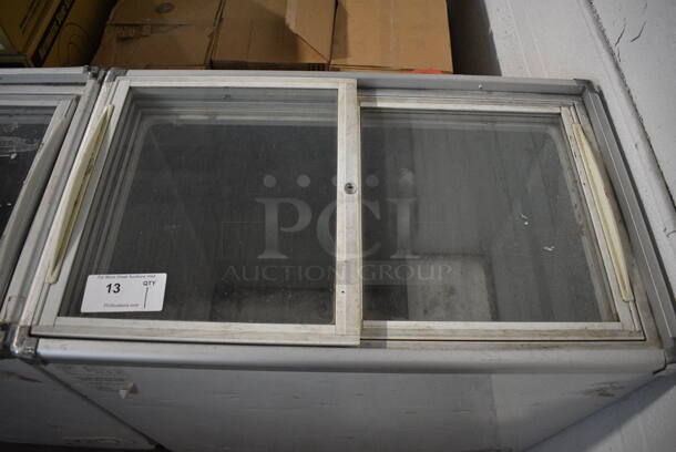 Intertek Model SD/SC-208JY Chest Cooler Merchandiser w/ 2 Sliding Lids on Commercial Casters. 110 Volts, 1 Phase. 33x20x33. Tested and Working! - Image 2 of 5