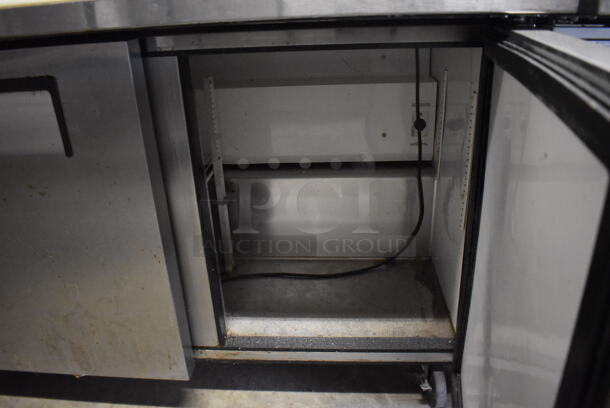 2011 True TSSU-72-30M-B-ST Stainless Steel Commercial Pizza Prep Table on Commercial Casters. 115 Volts, 1 Phase. 72x34x38. Tested and Working! - Image 6 of 8