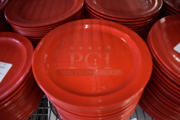 ALL ONE MONEY! Lot of 72 Red Poly Plates. 9x9x1 - Image 2 of 3