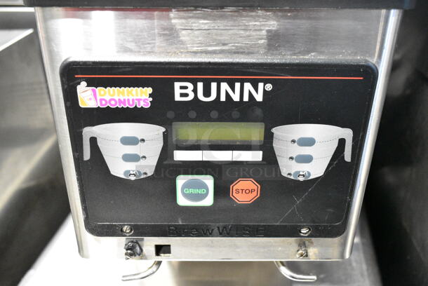 Bunn MHG Stainless Steel Commercial Countertop Coffee Bean Grinder w/ 2 Hoppers. 120 Volts, 1 Phase. Tested and Working! - Image 3 of 7