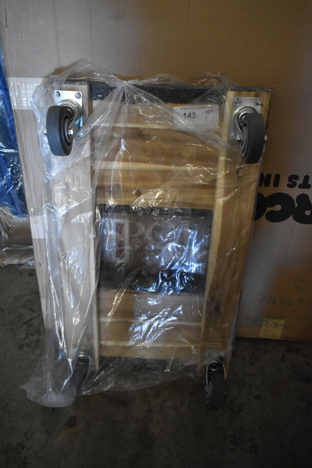 BRAND NEW SCRATCH AND DENT! Lavex 1000 lb. Wood Dolly with Carpeted Deck Ends and 4" Wheels. - Image 5 of 5