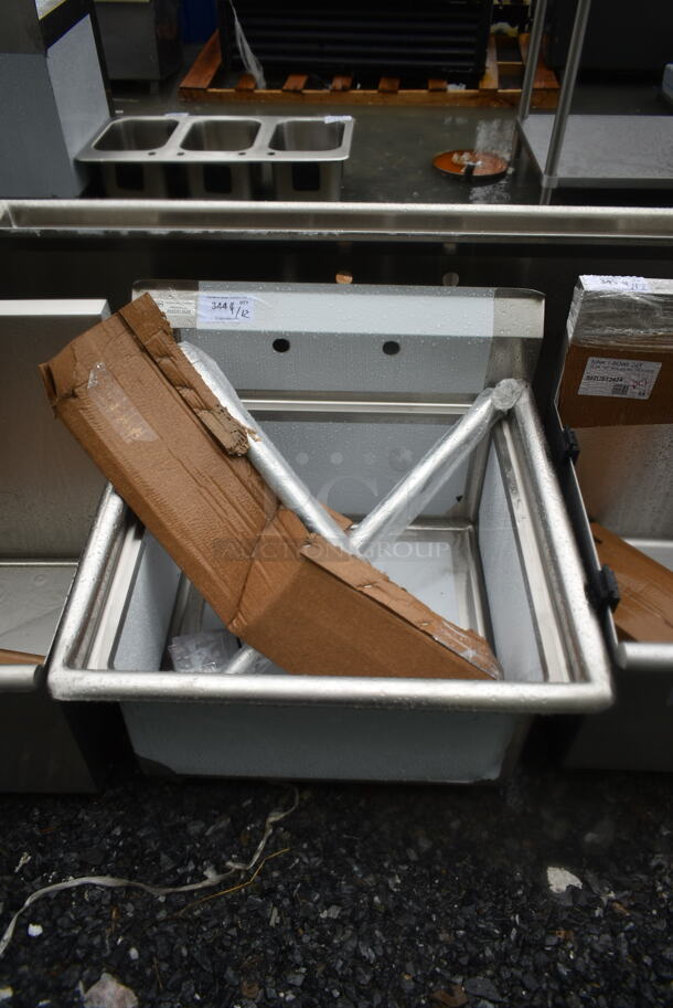 BRAND NEW SCRATCH AND DENT! Steelton 522CS12424 Stainless Steel One Compartment Commercial Sink without Drainboard - 24" x 24" x 12" Bowl - Image 2 of 4