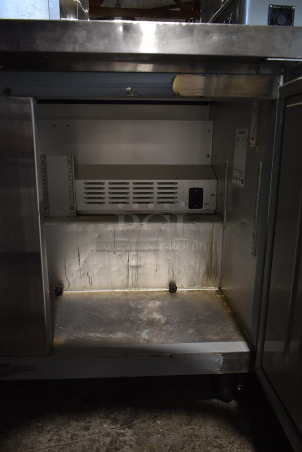 Hoshizaki CRMF48-W Stainless Steel Commercial 2 Door Work Top Freezer w/ Back Splash on Commercial Casters. Tested and Working! - Image 6 of 7