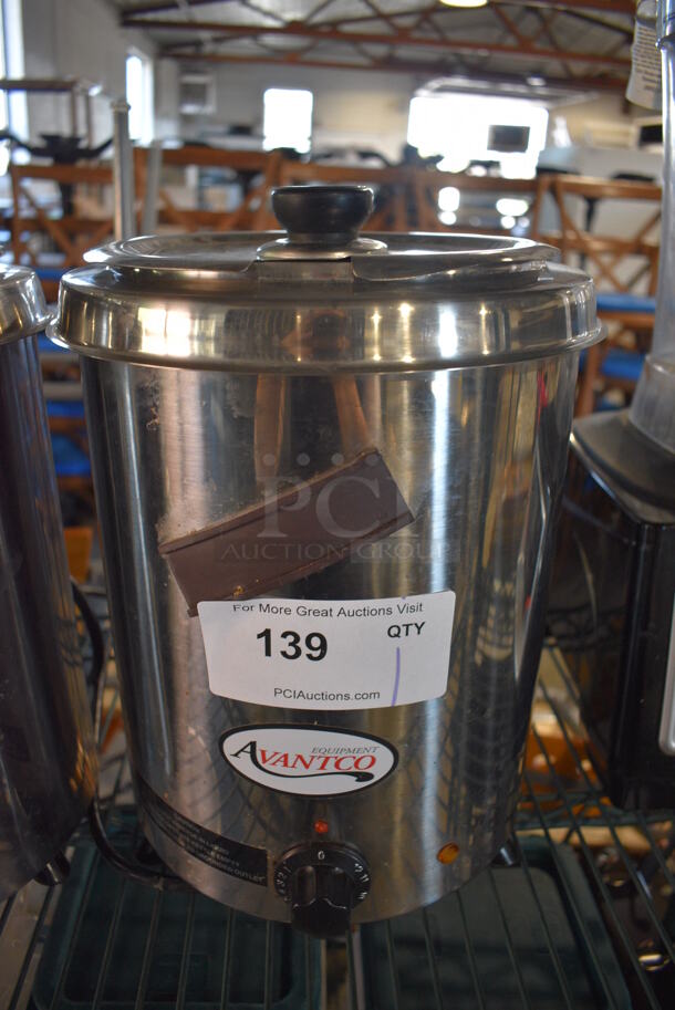 Avantco Model 177W300SS Stainless Steel Commercial Countertop Soup Kettle Food Warmer. 110 Volts, 1 Phase. 10.5x10.5x14. Tested and Working! - Image 1 of 5
