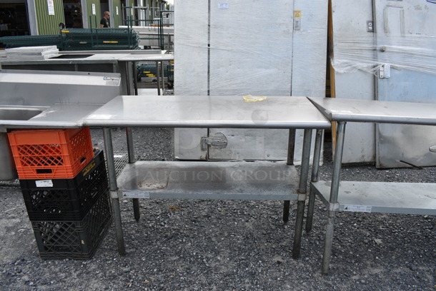 Stainless Steel Table w/ Metal Under Shelf. 48x24x36