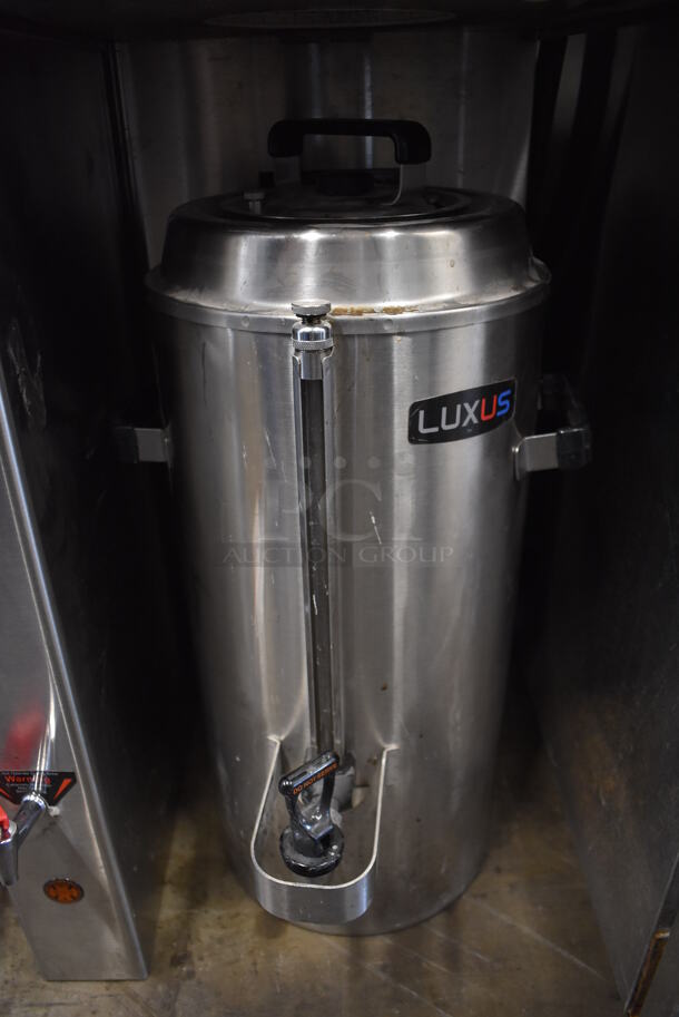 Stainless Steel Commercial Countertop Dual Coffee Machine w/ Hot Water Dispenser, 4 Stainless Steel Brew Baskets and 2 Stainless Steel Satellite Servers. 32x25x38 - Image 8 of 9