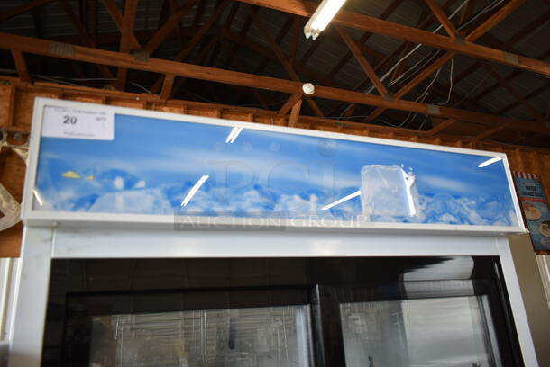 BRAND NEW SCRATCH AND DENT! 2023 Avantco 178GDS33HCW Metal Commercial 2 Door Reach In Cooler Merchandiser w/ Poly Coated Racks on Commercial Casters. 115 Volts, 1 Phase. Cannot Test Due To Cut Power Cord - Image 2 of 9
