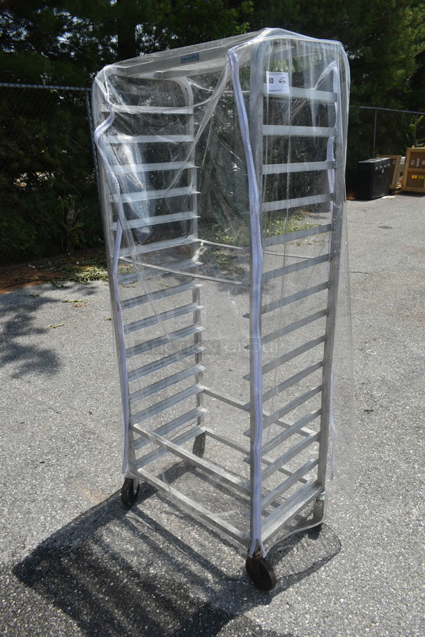 Metal Commercial Pan Transport Rack w/ Clear Cover on Commercial Casters. - Image 3 of 4