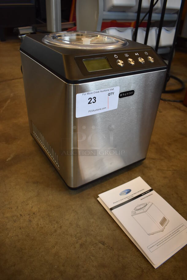 BRAND NEW SCRATCH AND DENT! Whynter ICM-201SB Stainless Steel Countertop Ice Cream Maker. 110-120 Volts, 1 Phase. Tested and Working! - Image 2 of 6
