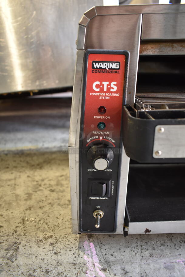 Waring CTS1000 Stainless Steel Commercial Countertop Electric Powered Conveyor Oven Toaster. 120 Volts, 1 Phase. Tested and Gets Hot But Conveyor Belt Does Not Move - Image 4 of 7