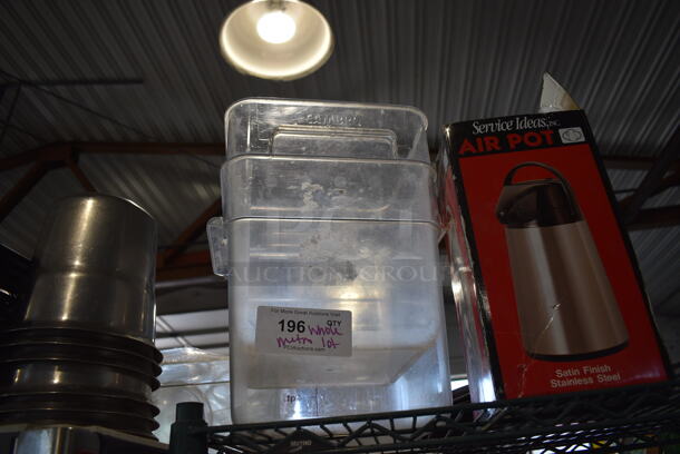ALL ONE MONEY! Metro Lot of 4 Tiers of Various Items Including Metal Skillets, Air Pot, Ceramic Bowls, Metal Bins and Utensils. Does Not Include Metro Shelving Unit - Image 11 of 11