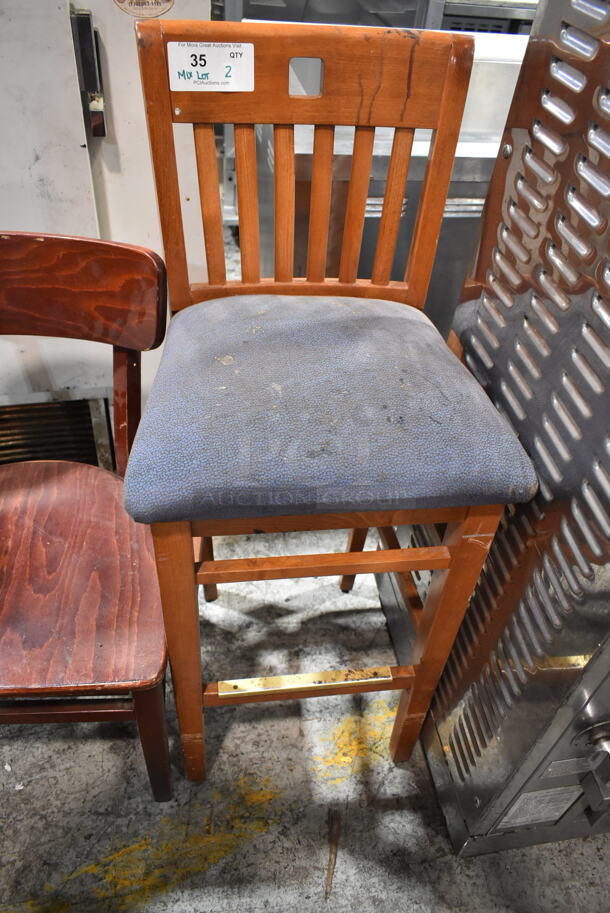 2 Wooden Chairs; Dining Height and Bar Height. 2 Times Your Bid! - Image 3 of 5