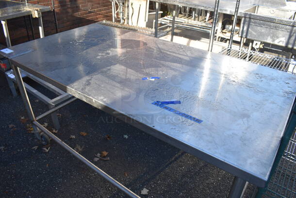 Stainless Steel Table w/ Commercial Can Opener Mount on Commercial Casters. 68x36x34 - Image 2 of 4