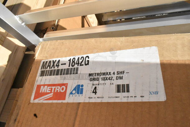 Box of 4 BRAND NEW IN BOX! Metro MAX4-1842G MetroMax 4 Polymer Shelf with Grid Mat - 18" x 42" - Image 3 of 3