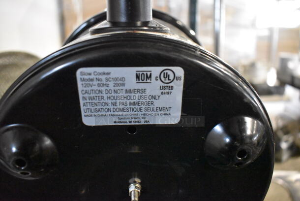 Black & Decker SC1004D Metal Countertop Slow Cooker. 120 Volts, 1 Phase. 11x11x10 - Image 5 of 5