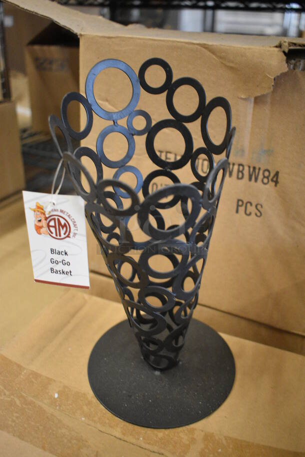 12 BRAND NEW IN BOX! American Metalcraft Black Metal Go Go Baskets. 4.75x4.75x8.75. 12 Times Your Bid! - Image 2 of 4