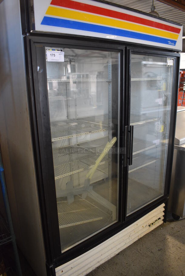True Model GDM-49 Metal Commercial 2 Door Reach In Cooler Merchandiser w/ Poly Coated Racks. 115 Volts, 1 Phase. 54x31x78. Tested and Working! - Image 2 of 6