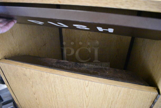 Wood Pattern Trash Can Shell w/ Door, Trash Deposit Flap and Trash Can. 23x23x42.5 - Image 4 of 6