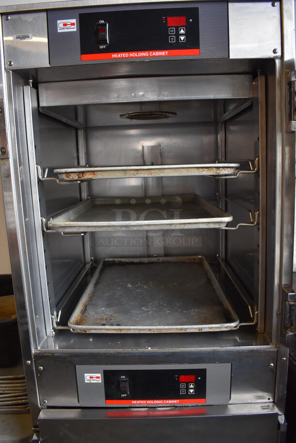 Carter Hoffmann Stainless Steel Commercial 2 Half Size Reach In Heated Holding Cabinet on Commercial Casters. 26.5x33x72. Tested and Working! - Image 8 of 11