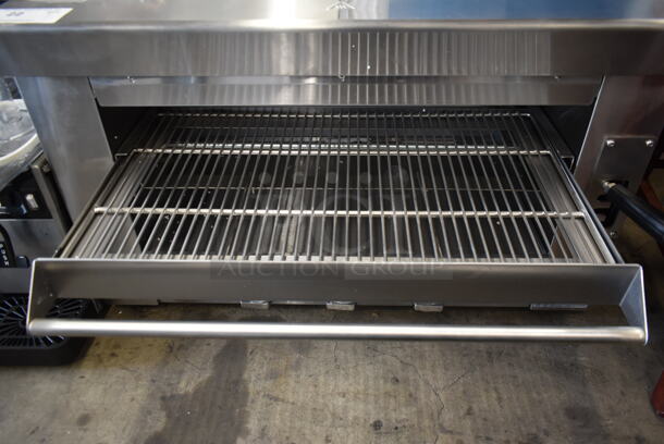BRAND NEW SCRATCH AND DENT! 2022 Cooking Performance Group CPG 351S36SBN Stainless Steel Commercial Natural Gas Powered Salamander Broiler Cheese Melter. 36,000 BTU. - Image 7 of 8
