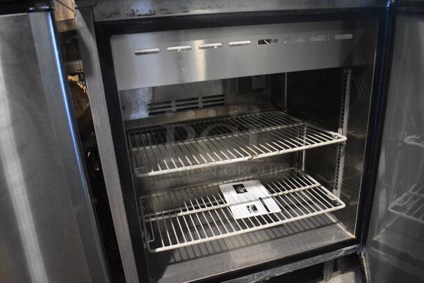 Turbo Air Model MST-26-711S Stainless Steel Commercial Single Door Under Counter Cooler w/ Poly Clear Sneeze Guard. 115 Volts, 1 Phase. 27.5x30x55. Tested and Powers On But Temps at 53 Degrees - Image 4 of 5