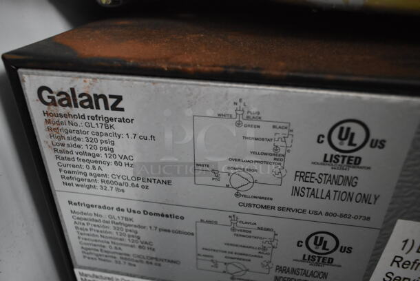 Galanz GL17BK Metal Mini Cooler. 115 Volts, 1 Phase. Tested and Powers On But Does Not Get Cold - Image 4 of 4