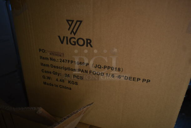 4 Boxes of 24 BRAND NEW IN BOX! Vigor 247FP166PP 1/6 Size 6" Deep Translucent Polypropylene Food Pan. 4 Times Your Bid! - Image 3 of 4