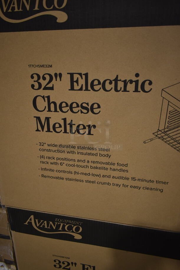 3 BRAND NEW SCRATCH AND DENT! Avantco 177CHSME32M Stainless Steel Commercial Countertop Electric Powered 32" Cheese Melter. 208/240 Volts. Stock Picture Used as Gallery. 3 Times Your Bid! - Image 5 of 8