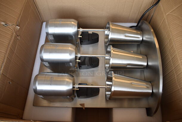 BRAND NEW IN BOX! Avamix Model DM-B-30C Stainless Steel Commercial Countertop 3 Head Drink Mixer. 120 Volts, 1 Phase. 18x12x20 - Image 2 of 7