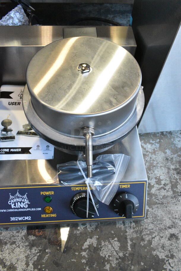 BRAND NEW SCRATCH AND DENT! 2023 Carnival King 382WCM2 8" Non-Stick Double Waffle Cone Maker. 120 Volts, 1 Phase. Tested and Working! - Image 6 of 9