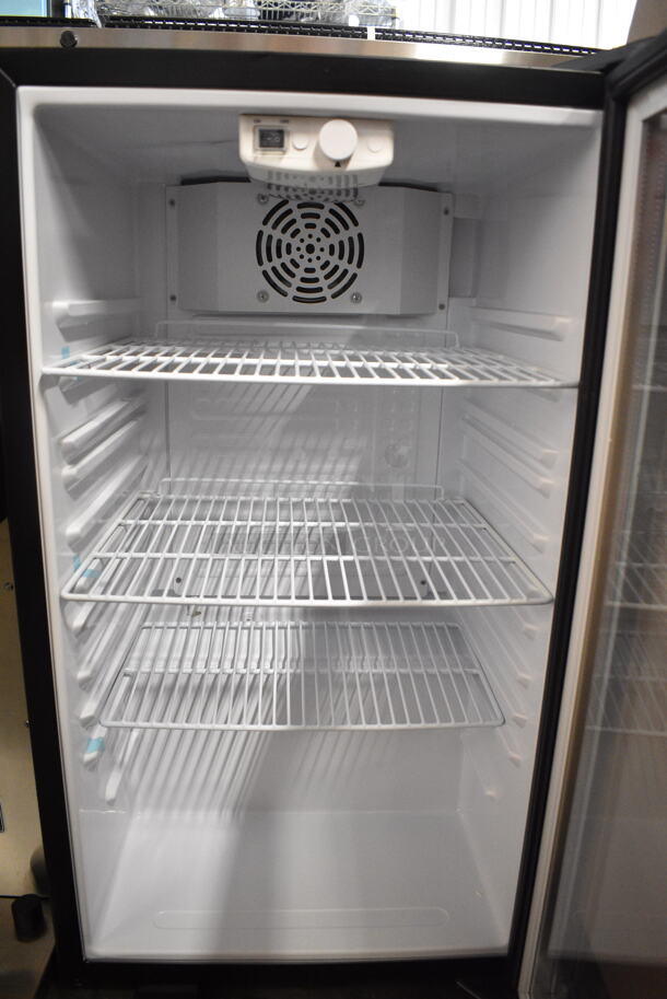 BRAND NEW SCRATCH AND DENT! Galaxy 177CRG48 Black Customizable Countertop Display Refrigerated Merchandiser - 3.5 cu ft. 115 Volts, 1 Phase. Tested and Powers On But Does Not Get Cold - Image 4 of 6