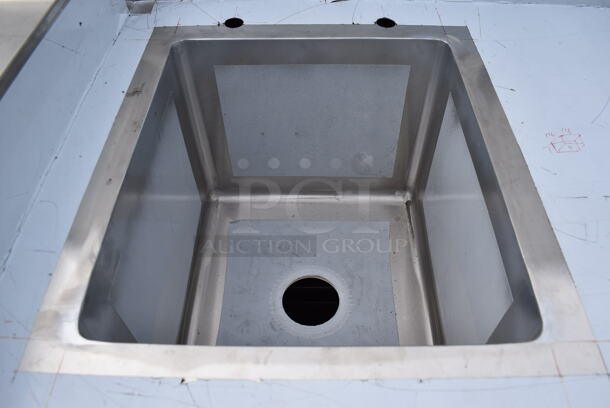 Stainless Steel Counter w/ Sink Bay, Back Splash and 2 Doors. 36x24x40. Bay 14x16x12 - Image 6 of 6