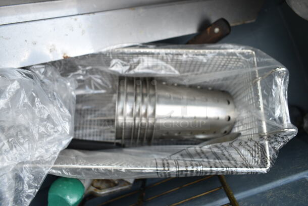 ALL ONE MONEY! Lot of Various Items Including Stainless Steel Drop In Bins, Gaskets and Silverware Cups in Blue Poly Bin - Image 5 of 10