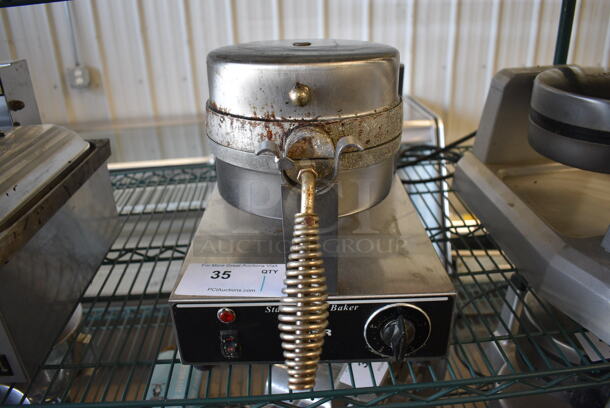 Star Metal Commercial Countertop Waffle Maker. 10x20x11.5. Tested and Working!