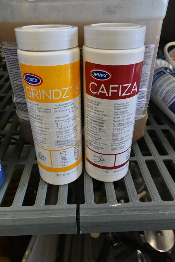 ALL ONE MONEY! Lot of 7 Various Cleaners Including Noble Klarly Koffee, Urnex Grindz, Urnex Cafiza, Diversey Heavy Duty Rotisserie Oven Cleaner - Image 4 of 8