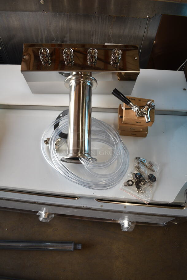 BRAND NEW SCRATCH AND DENT! Avantco 178TOWERQUAD 4-Tap Beer Tower with 3" Column - Image 2 of 5