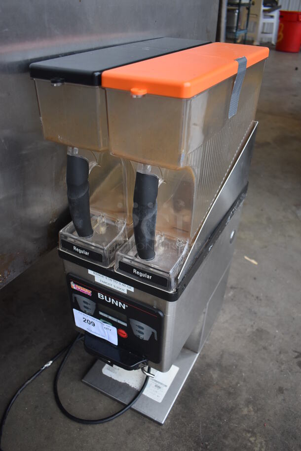 2014 Bunn MHG Stainless Steel Commercial Countertop 2 Hopper Coffee Bean Grinder. 120 Volts, 1 Phase. 9x17x29. Tested and Working! - Image 2 of 6