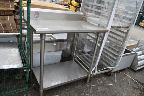 John Boos Stainless Steel Commercial Table w/ Under Shelf and Back Splash. 
