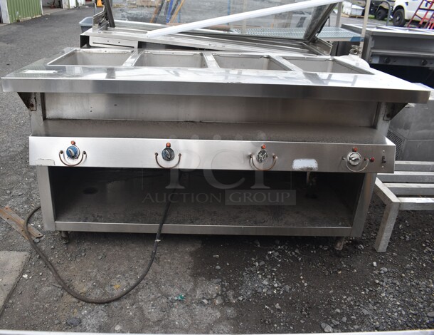 Stainless Steel Commercial Electric Powered 4 Bay Steam Table. 208/240 Volts, 1 Phase.  - Image 1 of 8