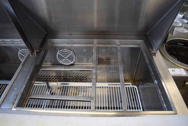 2015 Migali Model C-SP60-24BT Stainless Steel Commercial Sandwich Salad Prep Table Bain Marie Mega Top w/ Cutting Board on Commercial Casters. 115 Volts, 1 Phase. 62x35x48. Tested and Working! - Image 4 of 8