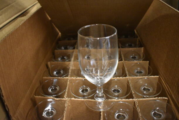 24 BRAND NEW IN BOX! Wine Glasses. 3x3x7. 24 Times Your Bid!