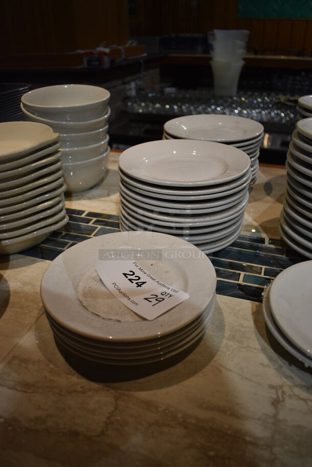 29 White Ceramic Plates. 7x7x1. 29 Times Your Bid! (bar) - Image 3 of 4