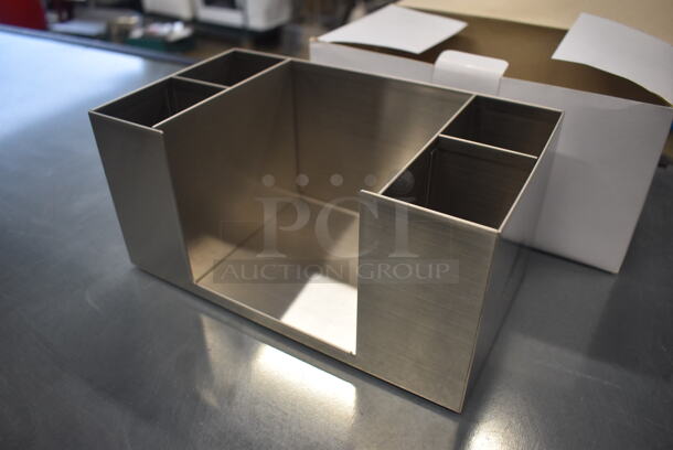 2 BRAND NEW IN BOX! Stainless Steel Multi Compartment Holders. 10x5.5x5. 2 Times Your Bid!  - Image 2 of 3