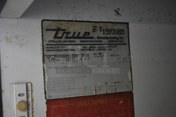 True TUC-27 Stainless Steel Commercial Single Door Undercounter Cooler on Commercial Casters. 115 Volts, 1 Phase. Tested and Working! - Image 5 of 5