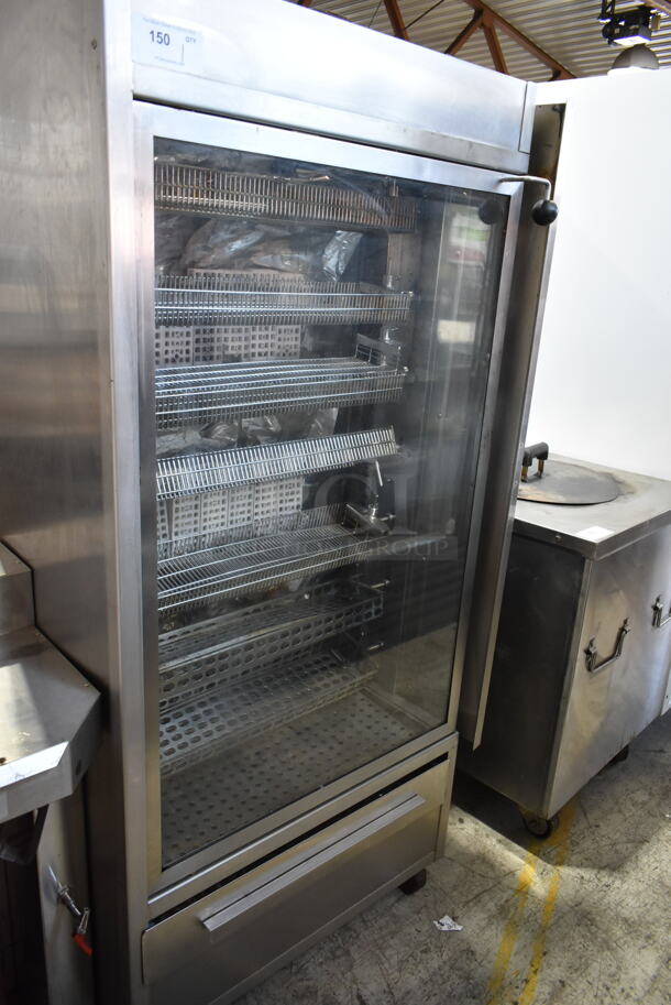Stainless Steel Commercial Floor Style Natural Gas Powered 7 Spit Rotisserie Oven on Commercial Casters. - Image 3 of 7