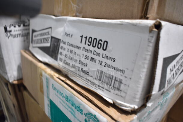 PALLET LOT of 22 BRAND NEW Boxes Including 2 Box 612LOB225LBC Choice 2.25 lb. Oblong Foil Take-Out Container with Board Lid - 250/Case, 128HD64LBULK ChoiceHD 64 oz. Microwavable Translucent Heavy Plastic Deli Lid - 100/Case, 119060 Resin Can Liners, 127RD16COMBO Choice 16 oz. Customizable Microwavable Clear Round Deli Container and Lid Combo Pack - 250/Case, 760PIC08 Choice 8 oz. Clear Plastic Dessert Cup - 1000/Case, 3 Box Choice Plastic T Shirt Bags. 22 Times Your Bid! - Image 4 of 12