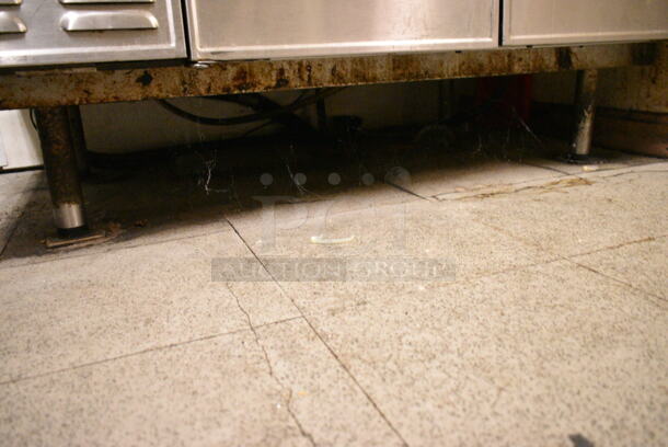 Delfield Stainless Steel Commercial Refrigerated Prep Table w/ 2 Lower Doors. BUYER MUST REMOVE: Bring Tools and Manpower Needed To Remove This Item. This Unit Was In Working Condition When the Restaurant Closed. (kitchen entryway) - Image 3 of 7