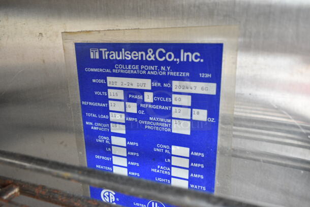 Traulsen RDT 2-24 DUT Stainless Steel Commercial Dual Temperature Cooler Freezer on Commercial Casters. 115 Volts, 1 Phase. Tested and Working! - Image 11 of 11